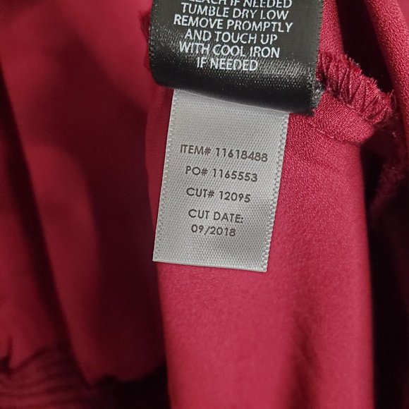 Torrid 4 Size 4X Blouse Jacket Georgette Bell Sleeve Smocked Stretch Waist Red - Picture 6 of 10